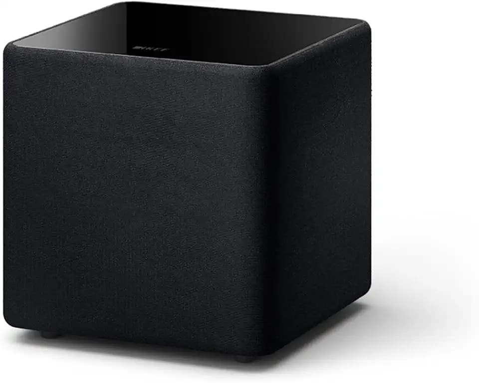 KEF Kube 8 MIE Subwoofer - 8 inch Sealed Powered Home Theater Subwoofer with Force-Cancelling Drivers & DSP App Control