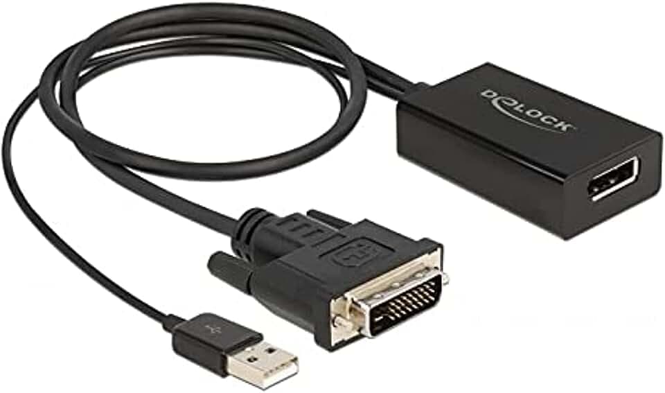 Delock Adapter DVI Stecker zu DisplayPort 1.2 Buchse schwarz 4K 50 cm