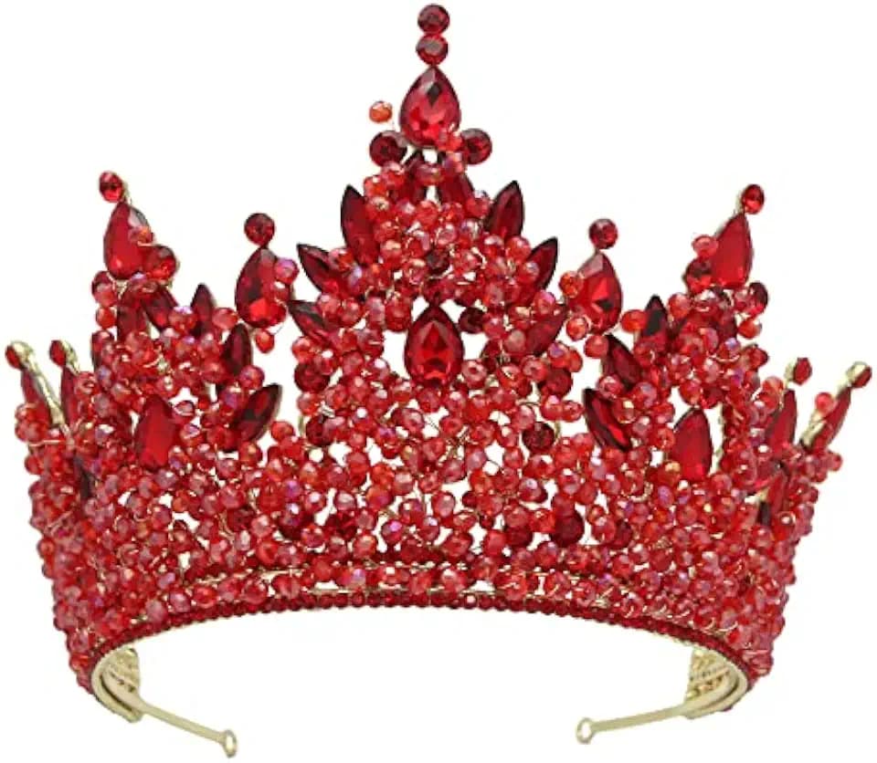 Large Tiaras and Crowns for Women Crystal Tall Pageant Crowns Rhinestone Royal Queen Headband Princess Quinceanera Headpieces for Wedding Birthday Prom Party Costume Cosplay