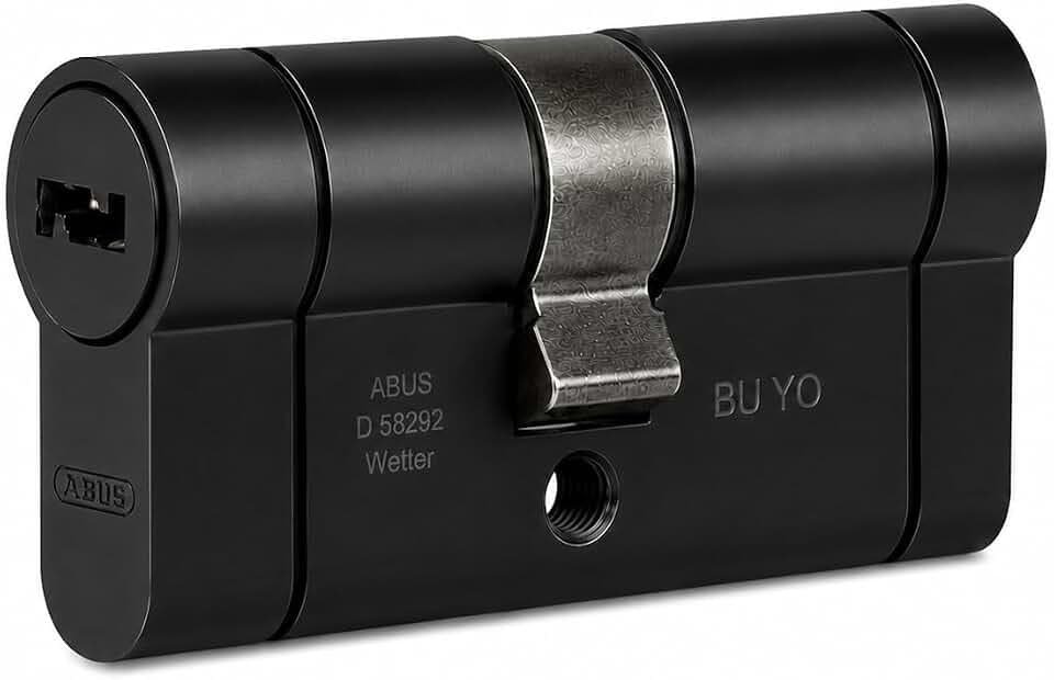 Abus Türzylinder D66PS schwarz mit Not- und Gefahrenfunktion und Pre-Snap-Eigenschaft, 30 x 40 mm, 5 Schlüssel enthalten
