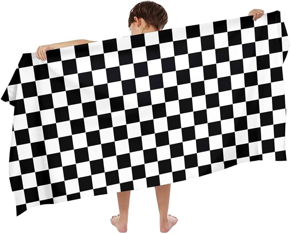 Ulticool Mikrofaser Kinder Handtuch 140 x 70 cm - Auto Rennwagen Schachspiel Dino - Leicht Reisehandtuch Schnelltrocknend Badetuch Strandhandtuch Microfaser Microfiber - Reise Strand Kind Junge