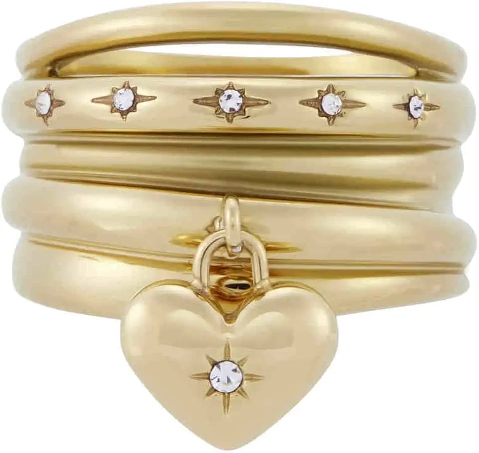 Fossil Sadie Damen Goldfarbener Edelstahlring, JF048347105