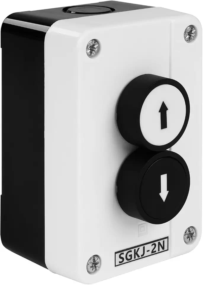 Jadeshay Drucktaster Stationsbox, Wasserdichter Momentschalter Stationsbox Auf-Ab-Schalter rolltorsteuerung Hebezeugkontrollschalter (2 Positionen)