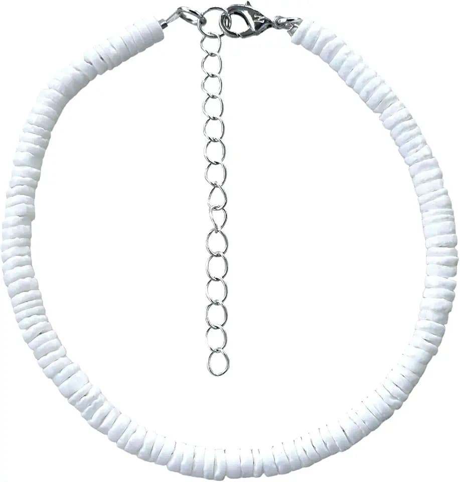 BlueRica Smooth Puka Shell Anklet 10"