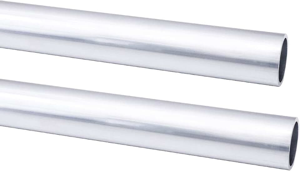 6061 Aluminum Tubing, 1/2" OD Seamless Aluminum Round Tube, 0.08" Wall x 12" Length Metal Straight Pipe for Diy, Industry, Decoration, 2Pcs