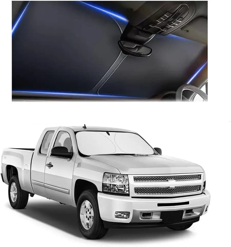 300T Thickened Sunshade for Car Windshield,Windshield Sun Shade for Blocking 99% Sunlight & Heat,Summer Cars Essentials Sun Cover for Car Windshields Fits Small Truck,SUV (XL: 63x33 inch)