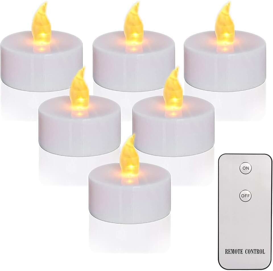 Jialine 12 Stück LED Teelichter mit Fernbedienung, Flammenlose LED kerzen, Flackern Teelichter, elektrische Kerze Lichter Batterie Dekoration für Halloween, Party, Weihnachten, Ostern, Hochzeit.