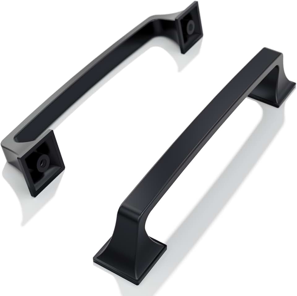 FURNIWARE 10 Stück Schrankgriffe Schwarz Möbelgriff Bohrlochabstand 128mm Schubladengriffe Küchengriffe Möbelgriffe Griffe Küche Küchenschränke