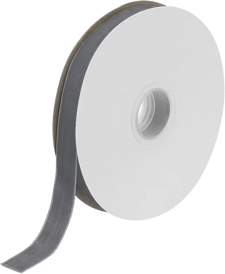 QUARKZMAN 9 Meter Samtband, 1.5cm Weihnachten Velvet Ribbon für Sträuße, DIY Basteln, Geschenkverpackung, Hochzeit Party (Grau)