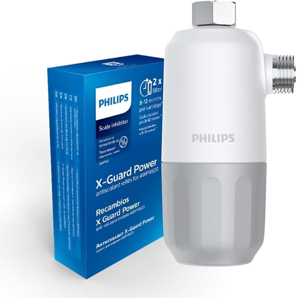 Philips Water KALKSCHUTZFILTER, 3-stufige Filterung, 27.000 L Filterkapazität, schützt Ihre Waschmaschine, Ihren Geschirrspüler und Ihren Wassererhitzer