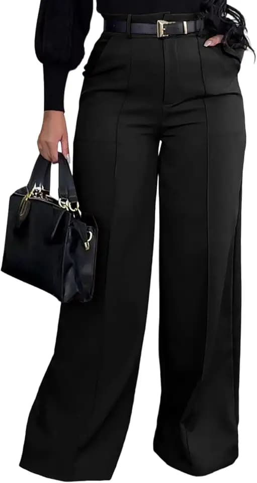 SHINFY Women's Wide Leg Dress Pants Pleated Palazzo Work Pants Slacks