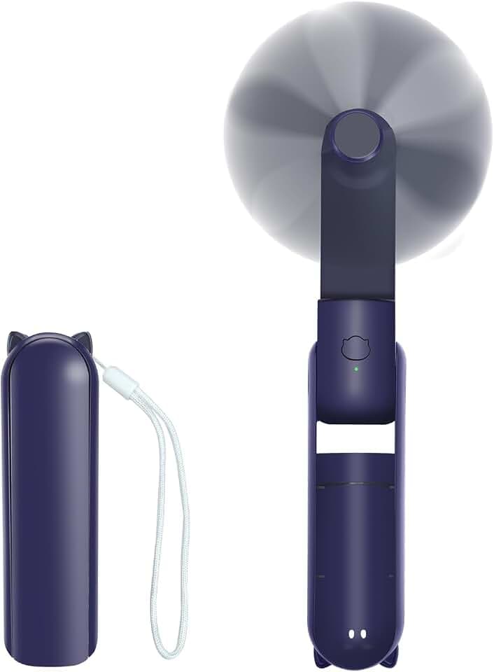 Jsdoin Mini Handheld Ventilator, Tragbarer Desktop-Ventilator 3 Geschwindigkeiten, Wiederaufladbar Faltbarer USB-Ventilator für Innen und Außenbereiche