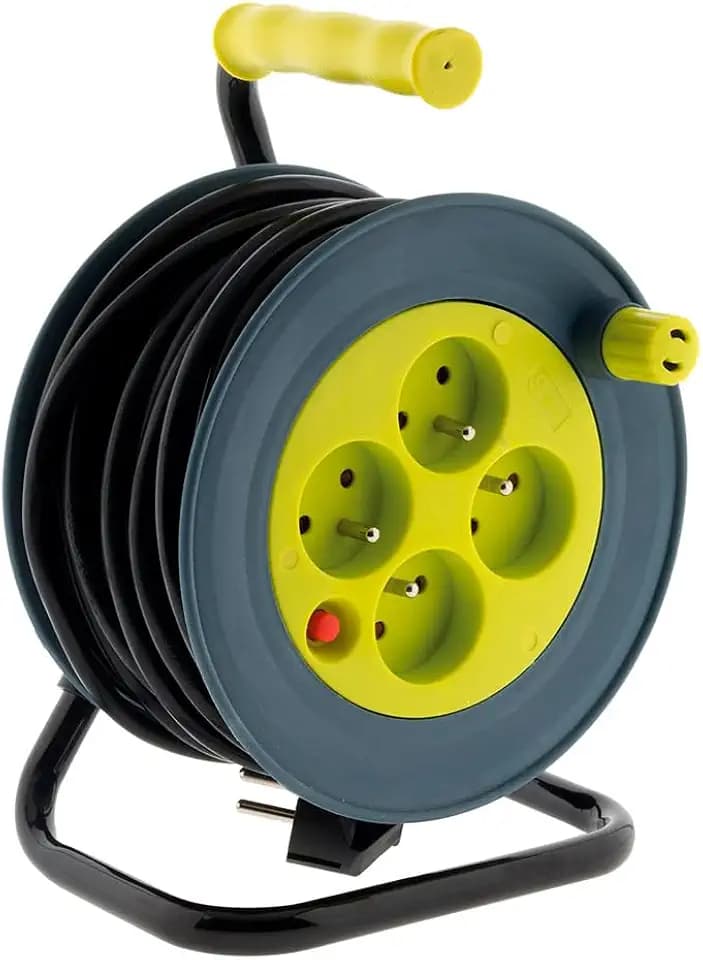 Zenitech - Kabeltrommel mit 4 Steckdosen - 15 m (3G1 mm²) Schwarz