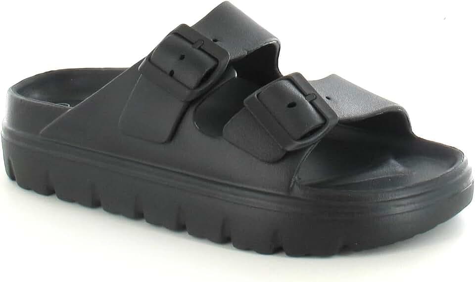 ella Damen-Sandalen mit doppelter Schnalle und Riemen aus EVA-Material und dicker Sohle