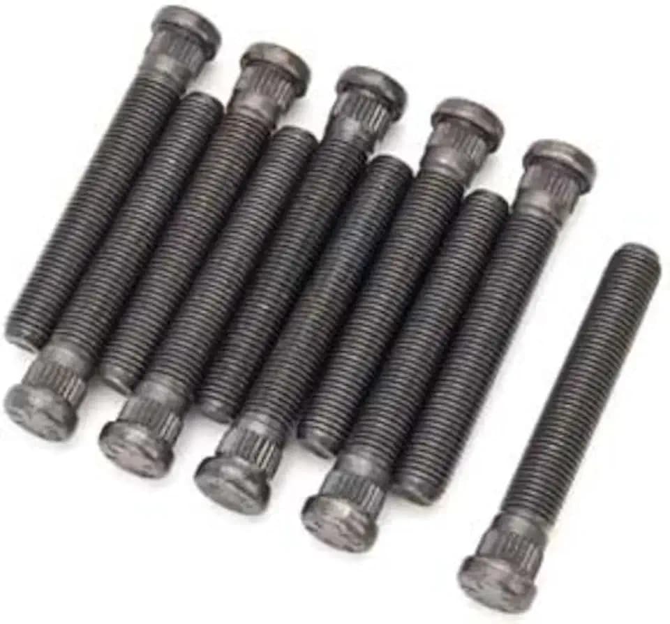 Moser Engineering Wheel Stud, 7/16-20 in Thread, 2.875 in Long, 0.480 Knurl, Steel, Black Oxide, Set of 10