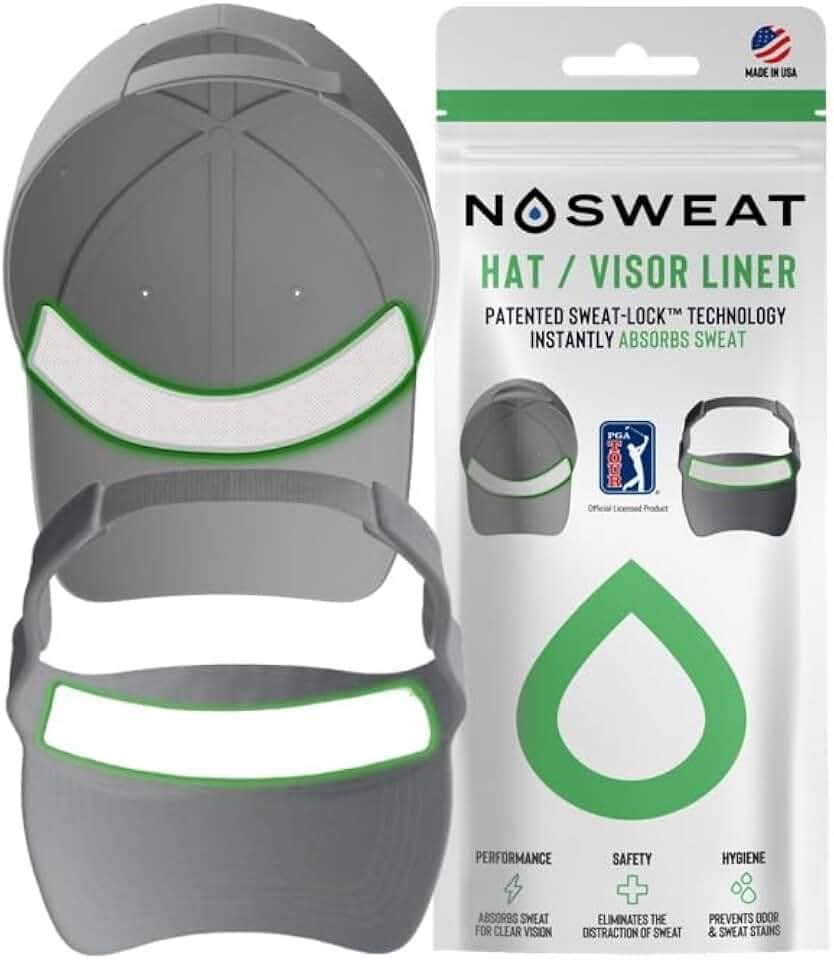 Hat & Cap Sweat Guard Liner | PGA Tour Officially Licensed | Visor Sweatband | Made in the USA - 3 | 6 | 12 | 25 Pack