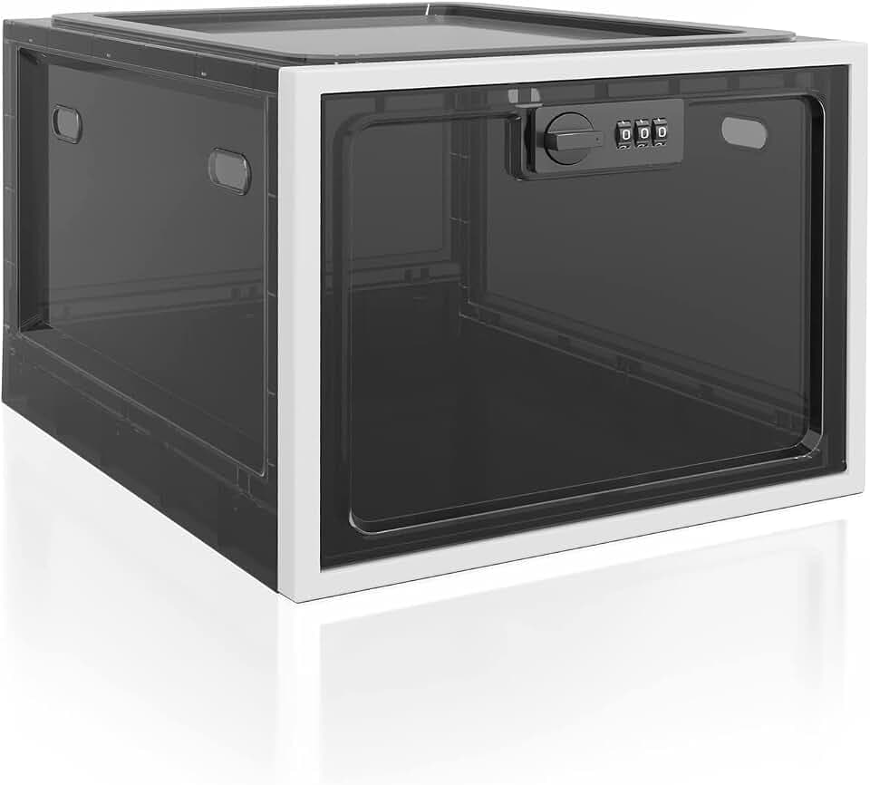 Abschließbare Box, Große Schließbox für Snack, Handy Gefängnis, Lebensmittel und Medikamente Sowie zum Sicheren Aufbewahren von Gegenständen zu Hause - Schwarz