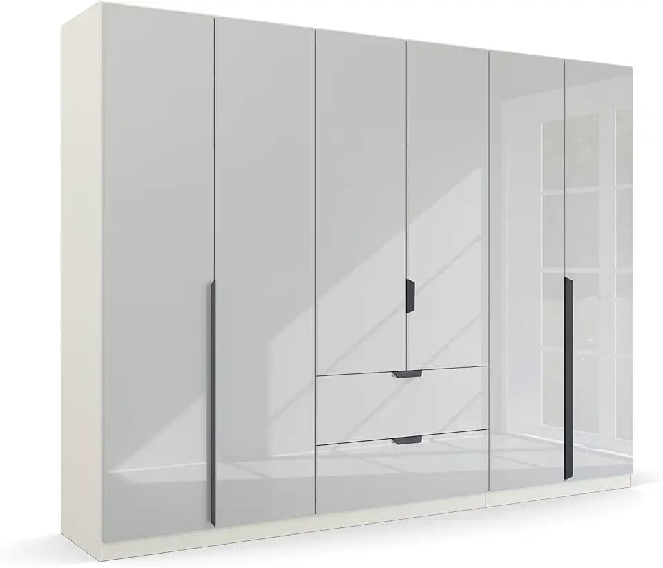 Rauch Möbel Quadra-Spin MODERN, Schrank, Farbe Glas Weiß/Weiß, Breite 271 cm