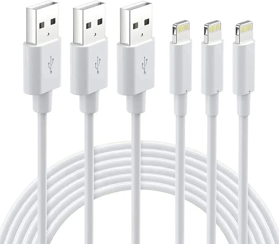 Lightning Cable MFi Certified - iPhone Charger 3Pack 6FT Lightning to USB A Charging Cable Cord Compatible with iPhone 14 13 12 Mini Pro Max SE 11 Xs Max XR X 8 7 6 Plus 5S iPad Pro Airpods - White