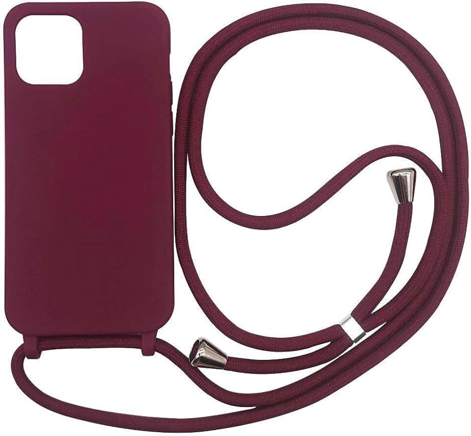 Kompatibel mit iPhone 14(6.1") Hülle,Handykette Hülle Silikon Seil Necklace Handyhülle mit Kordel Tasche TPU Bumper Schutzhülle für iPhone 14(6.1")-Rot