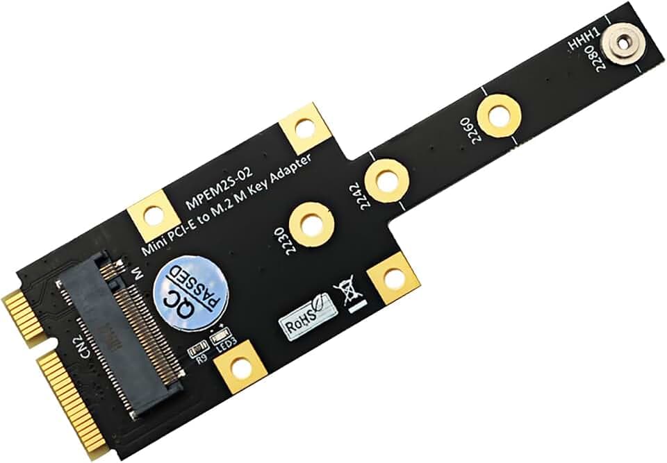 C&N M.2 (NGFF) NVME SSD to Mini PCI-e Adapter Support M.2 (M Key) NVMe SSD 2280/2260/2242/2230