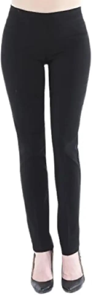 SLIM-SATION Women's Wide Band Regular Length Pull-on Straight Leg Pant with Tummy Control