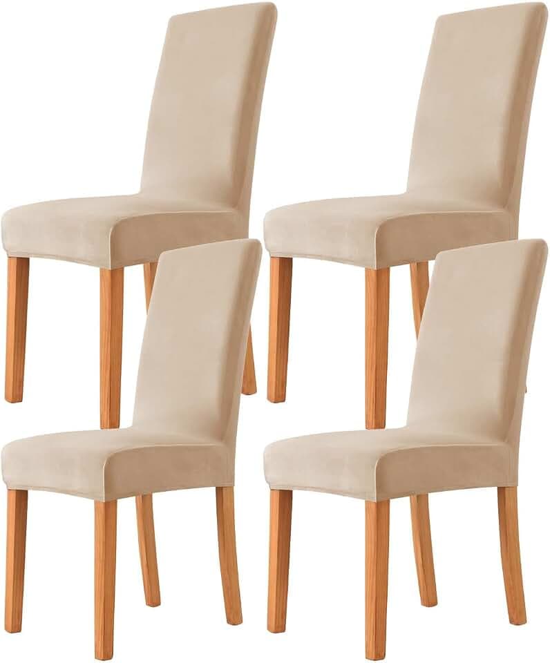 2er 4er 6er Set Stuhlhussen, Stuhlbezug für Esszimmer Waschbar Samt Stretch Stuhl hussen Universal Stuhlüberzüge für Hotel, Zeremonie, Bankett Hochzeit Party Deko