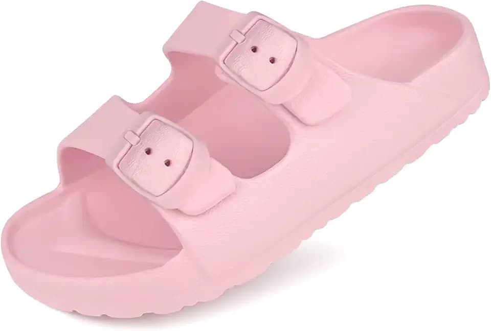 Kids Slides Sandals Double Buckle Adjustable Boys Girls
