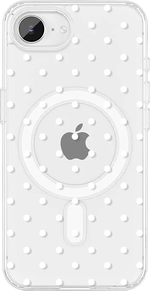 ZTOFERA Cute Polka Dot Case for iPhone 16E/iPhone 17E 6.1",White Dot