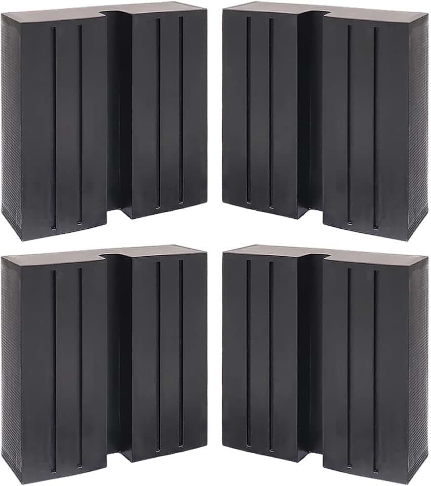 Jack Rubber Pad, Car Black Anti-Slip Rail Pinch Weld Adapter Support Block Heavy Duty for Car Lift (4 Pack, 5#)