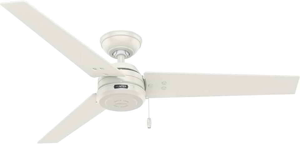 Hunter Cassius, Outdoor or Indoor, Ceiling Fan, 52 inch, Fresh White