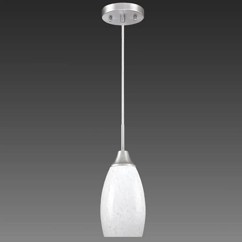 Viinew Mini Glass Pendant Light,4.72" White Glass Hanging Light