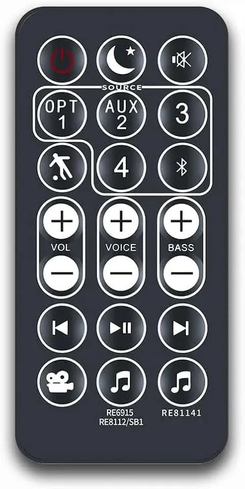Replacement Remote Control for Polk Audio Signa S1 S2; Omni SB1 SB1+ Sound bar; RE8112-1 RE8114-1 RE6214-1 Soundbar