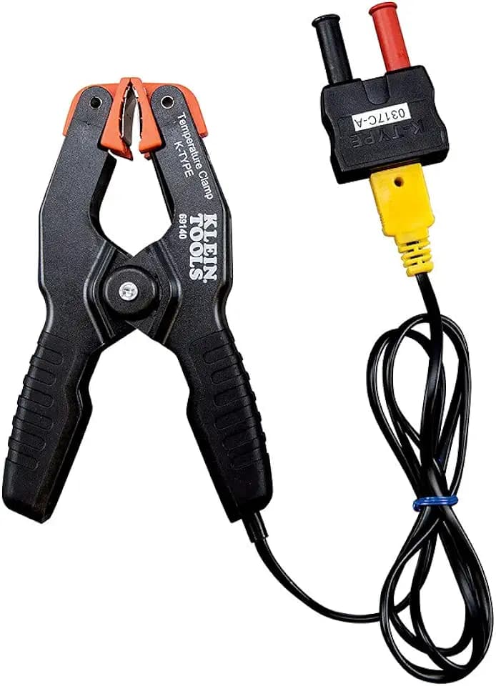 Klein Tools 69140 K-Type Thermometer, Pipe Temperature Clamp for HVAC, Measures -4 to +212 Degrees Fahrenheit