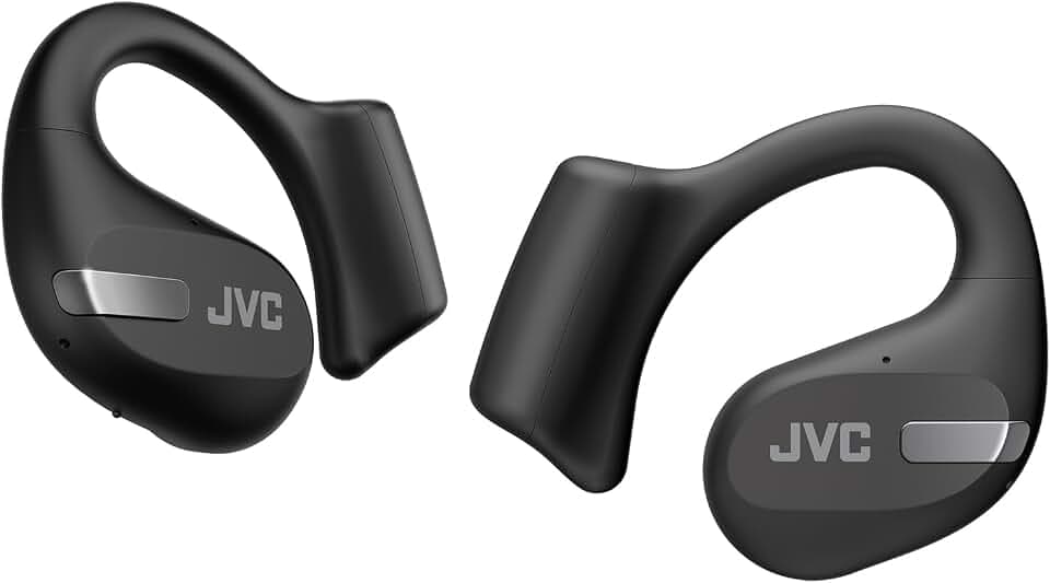 JVC Nearphones HA-NP50T-B, True Wireless Earbuds, Open Ear Design, Active Noise Reduction, Multi-Point, IPX4, Mikrofon-Muting, 38 Std. Laufzeit, BT 5.3, (Schwarz)