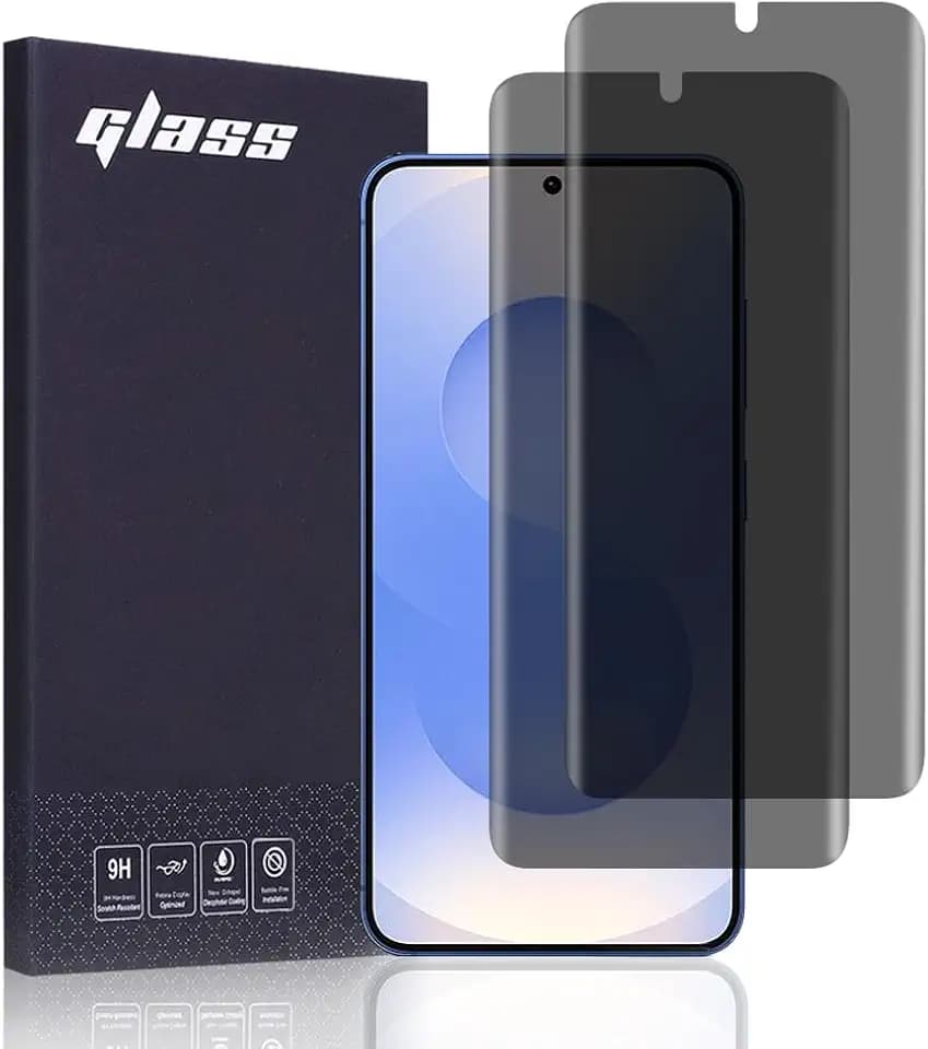 FiiMoo Privacy Schutzfolie für Samsung Galaxy S25 Plus, [2 Stück][Fingerabdruckerkennung][Vollständige Abdeckung], Anti-Spy TPU Displayschutzfolie, für Galaxy S25 Plus Sichtschutzfolie