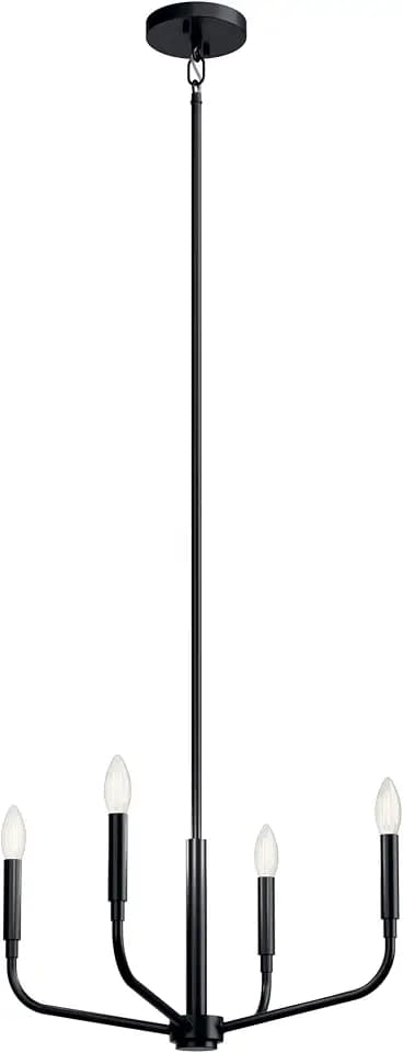 Kichler Madden 4-Light Convertible Chandelier, Black