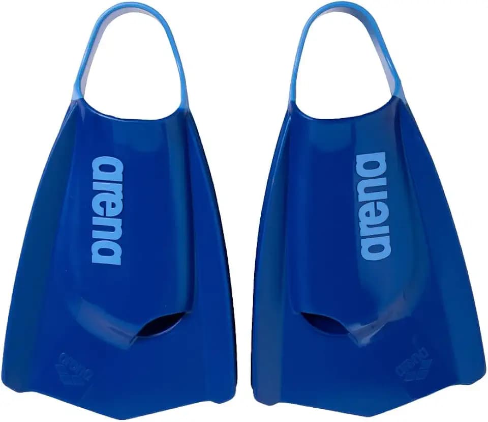 Arena Unisex Adult Powerfin Pro II Swim Training Fins Men and Women Silicone Short Blade Flippers Left-Right Customized, Sizes 4.5-13.5