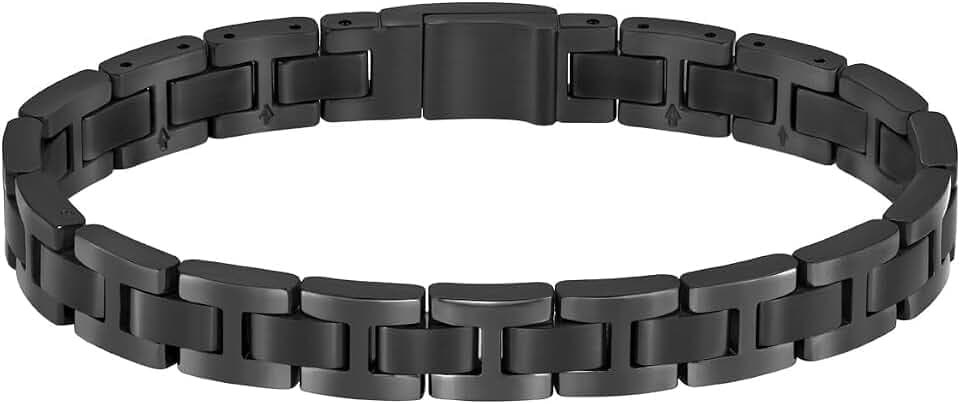 BOSS Jewelry Armband mit Knebelverschluss für Herren Kollektion METAL LINK ESSENTIALS aus Edelstahl