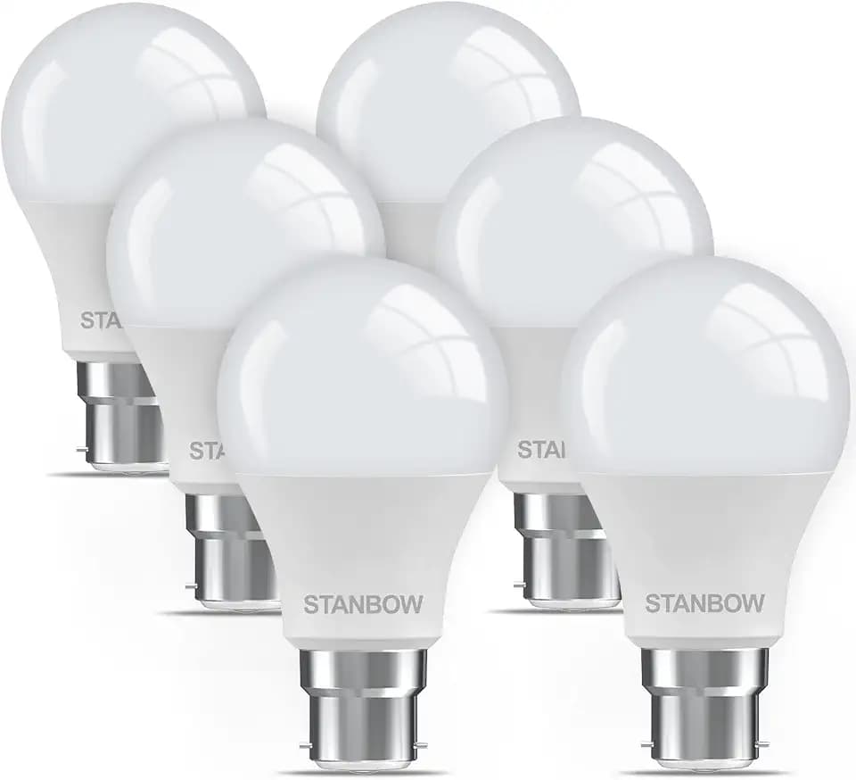 LEDYA B22 Bajonett-Glühbirne, entspricht 60 W, 9 W, 6000 K, kaltweiß, B22 LED-Leuchtmittel, 806 Lumen, nicht dimmbar, A60-Standard-Energiesparlampe, 6er-Pack