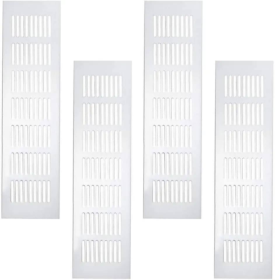 4 Stück Lüftungsgitter Sockel Entlüftungsgitter/Aluminiumlegierung Lüftungsschlitze und Gitter 80 x 300 mm Lüftungsabdeckung für Schrank, Kleiderschrank, Belüftung