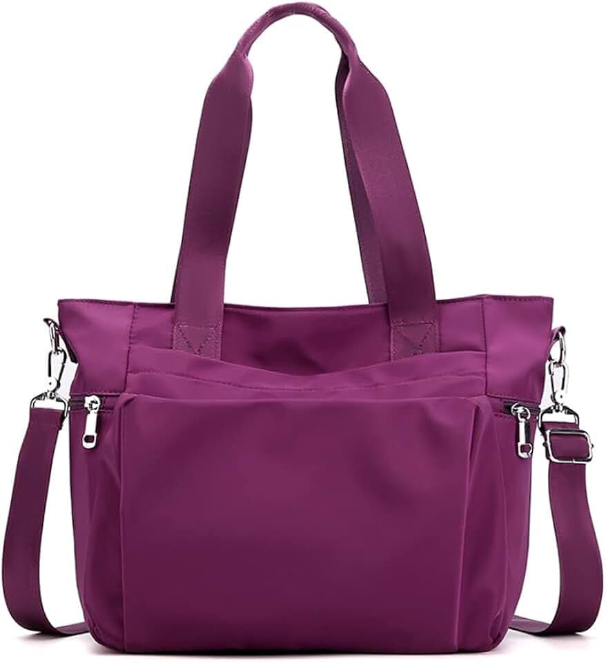 Crossbody Tote Bag for Women Multi-Pocket Shoulder Handbag Purple