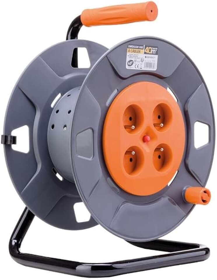 Zenitech– Spule mit 4 Steckdosen, 2P+E, 16 A, leer für Kabel + Schutzschalter