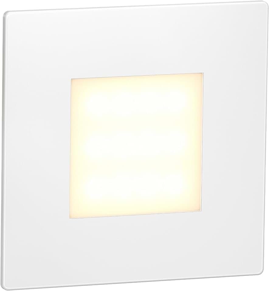 ledscom.de LED Treppenlicht/Wandeinbauleuchte FEX für innen und außen, eckig, 85 x 85mm, warmweiß