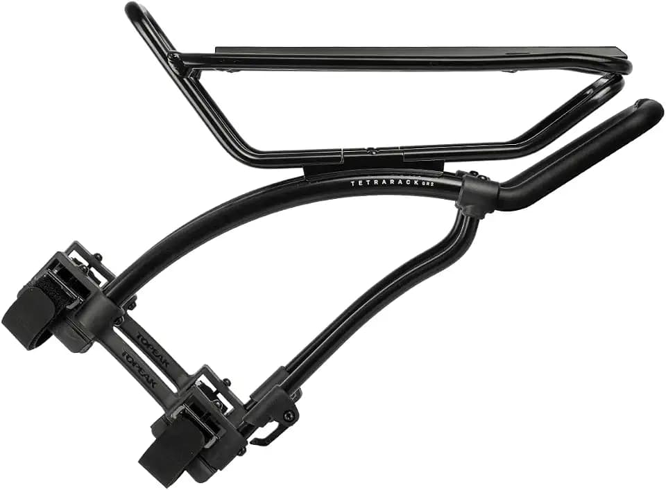 Topeak TetraRack GR2 Gepäckträger Schwarz, Fahrrad Gepäckträger aus Aluminium für Gravelbike und Rennrad mit QuickTrack System und Klettbefestigung