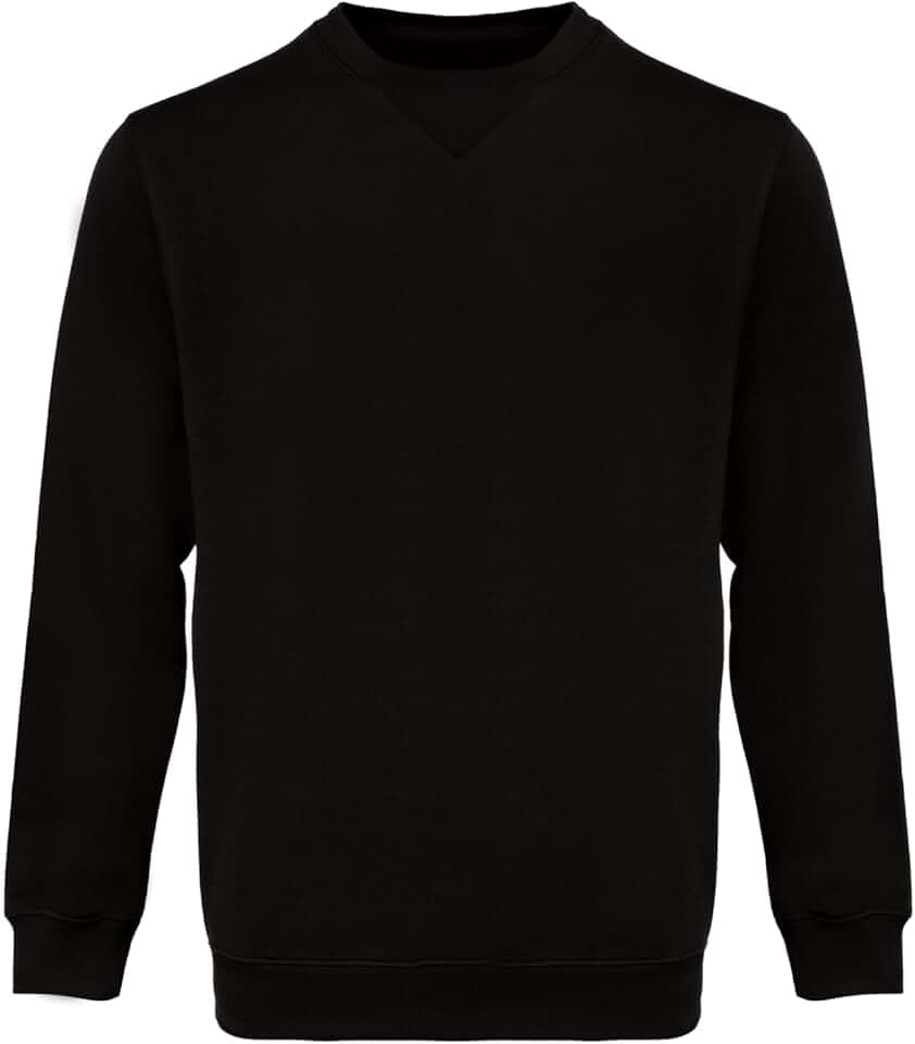 WORK IDEA Herren Fleece Sweatshirt Crewneck Arbeitspullover aus Baumwolle Langarm mit Rippbündchen an Kragen Ärmeln und Saum Maschinenwaschbar