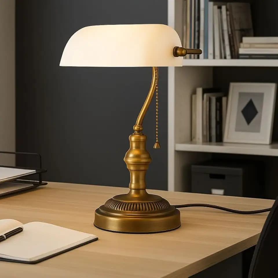 BARCELONA LED Banquero Tischleuchte Vintage E27 Weiß