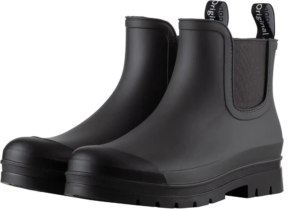 planone Fashion Short Rain Boots for Women Waterproof Chelsea Ankle Boots