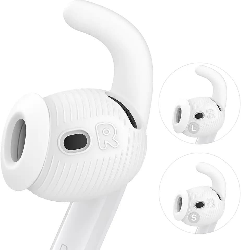 Gcioii 4 Pairs for AirPods 5/4 Ear Tips Hooks Anti-Slip, Small+Large