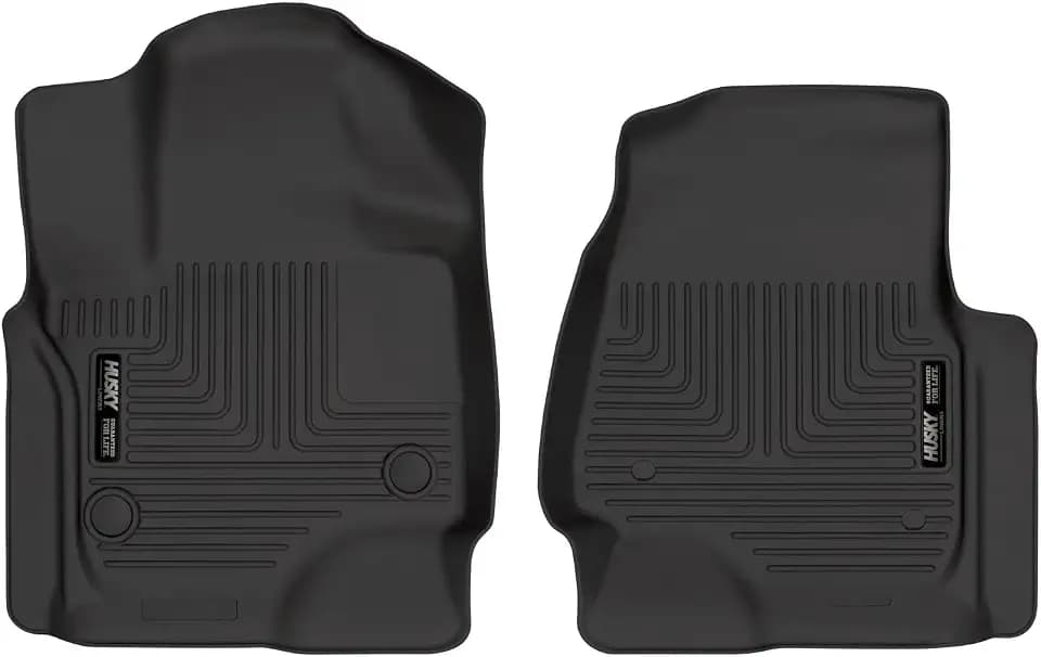 Husky Liners Weatherbeater Floor Mats | Fits 2018-2024 Ford Expedition, 2018-2024 Lincoln Navigator | Front Row, 2-pc Black - 13341